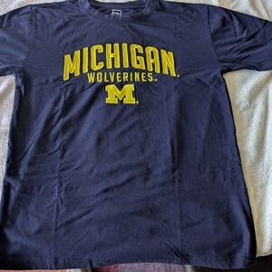 Michigan Wolverines  Pro Edge T Shirt Mens Large Blue Crew Short Sleeve (L)